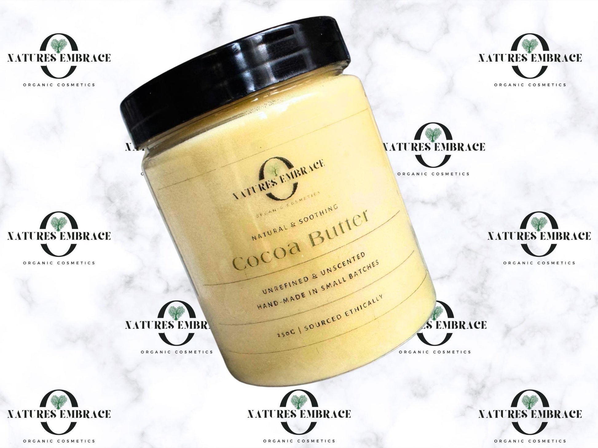 Natures Embrace Organic Handmade 100% Fresh Natural Unrefined Cocoa Butter Solid Moisturizing Skincare Haircare Fragrance Free