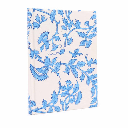 Cotton Bound Notebook - 20x15cm, 96 Pages, Floral Blue