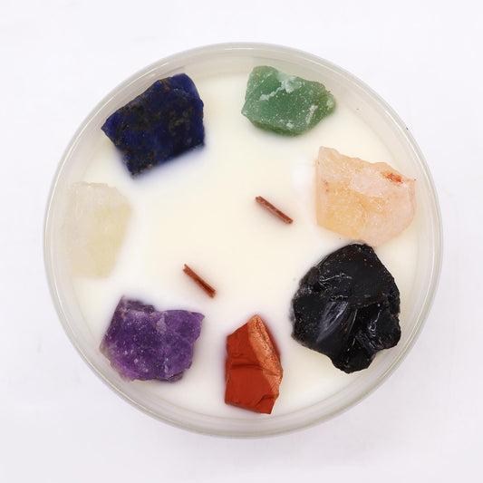 Chakra Crystal Candle -Seven Chakra Harmony