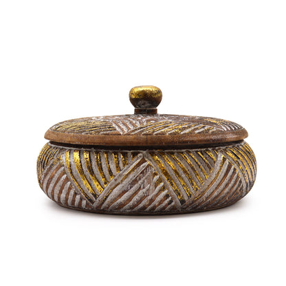 Golden Harmony Wooden Jar