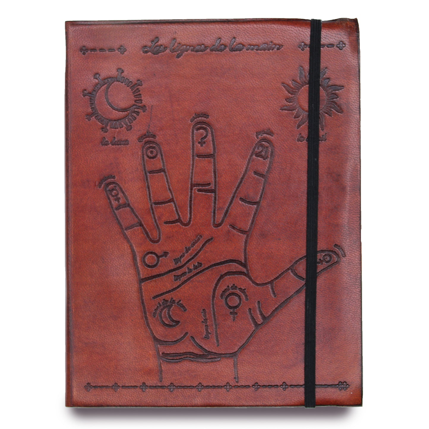 Palm Print Leather Notebook