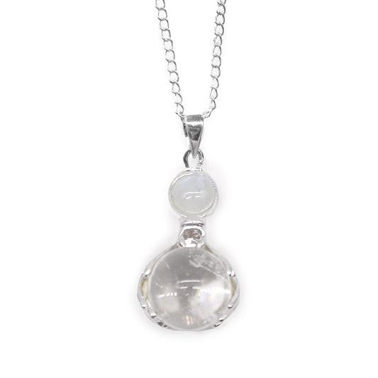 Round Rock Quartz Pendant Necklace