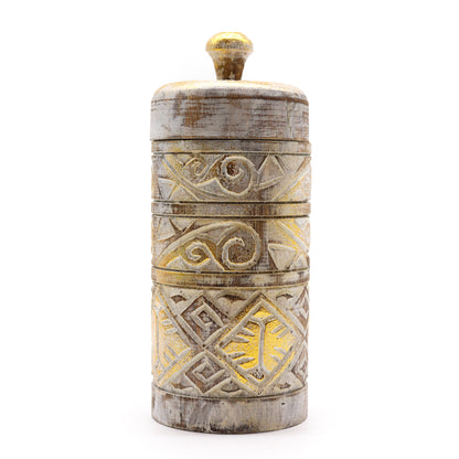 Golden Lustre Tall Wooden Container