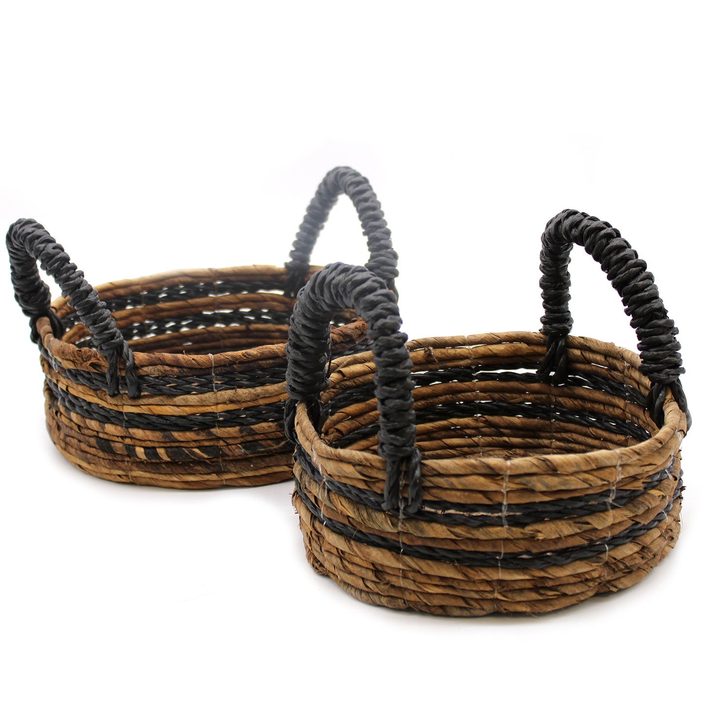 Banana Leaf & Raffia Basket- Set of 2