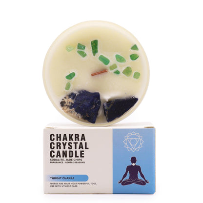 Chakra Crystal Candle - Express Your Authentic Voice