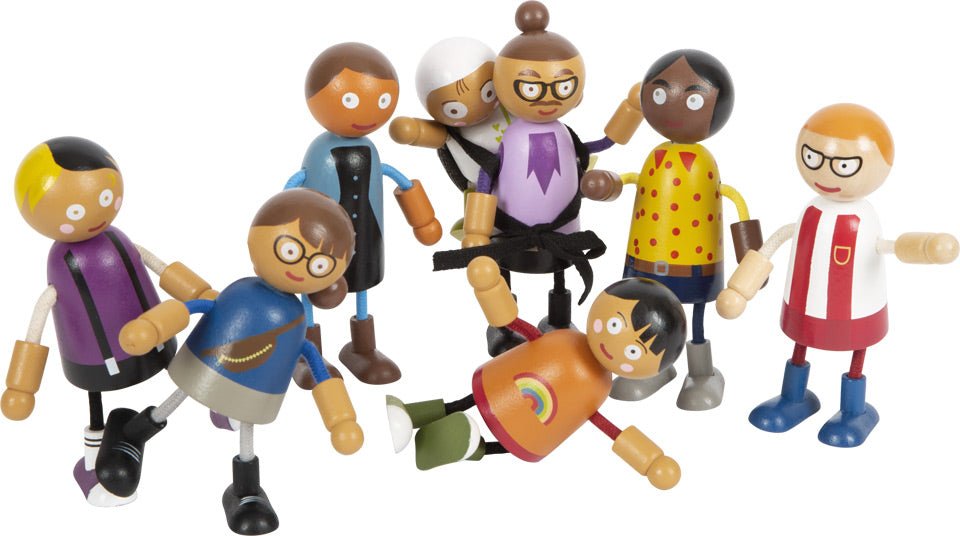 Wooden Bending Doll Family – “Patchwork People” Collection - Heirloom Hall