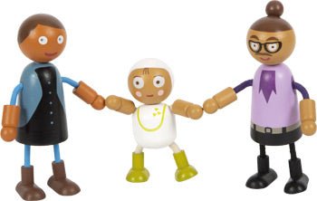 Wooden Bending Doll Family – “Patchwork People” Collection - Heirloom Hall