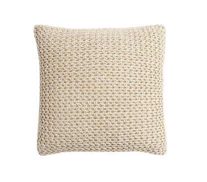 Hand knitted cushion cover