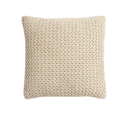 Hand knitted cushion cover