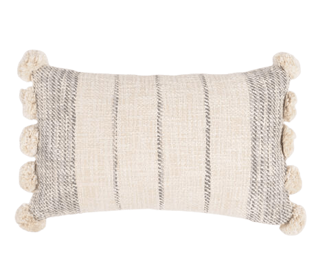 Handcrafted pastel textured cotton lumbar cushion cover