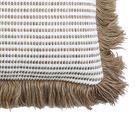 Handcrafted fringed cushion cover