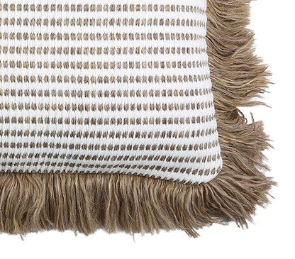 Handcrafted fringed cushion cover